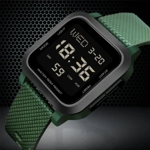 Men’s Sport Digital Watch Fashionable LED Display Electronic Wrist Watch Plastic Band
