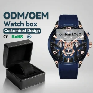 Men’s Sport Quartz Silicone Tape Multi-Function Chronograph Calendar Creative Dial Watch