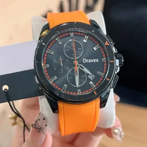 Men’s Sport Quartz Stainless Steel Watch Concise Style Multifunctional Chronograph Dial Waterproof Silicone