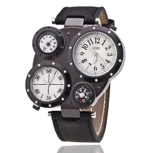 Men’s Sport Watch, Thermometer, Compass, Two Time Zones