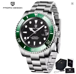 Men’s Sports Automatic Mechanical Watch 8215 Stainless Steel Sapphire Diver Clock PD1661