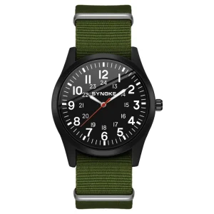Men’s Sports Quartz Watch Fashionable Business Waterproof Large Number Simple Nylon Band