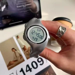 Men’s Sports Watch Acrylic Case & Band Digital LED 3BAR Waterproof 56mm Dial Eco-Friendly Outdoor Sport Wristwatch