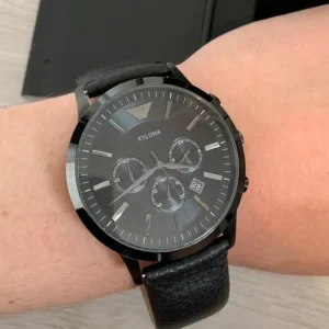 Men’s Sports Watch Coated Stainless Steel Case Men’s Chronograph Watch Quartz Chronograph