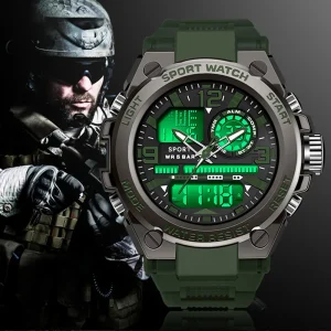 Men’s Sports Watch with Digital Display Zinc Alloy Case for Middle Students Watch Men’s Alarm Clock Multifunctional