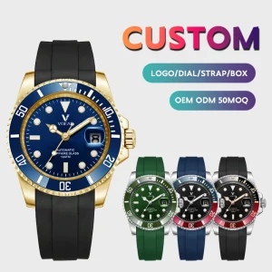 Men’s Sports Watch with Silicone Band Set Digital Chronograph Movement Custom Option Waterproof Quartz Watch for Women Men Luxury