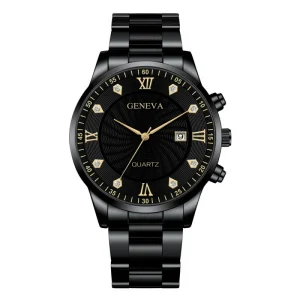 Men’s Sports and Business Stainless Steel Quartz Watch Luxury Casual Calendar