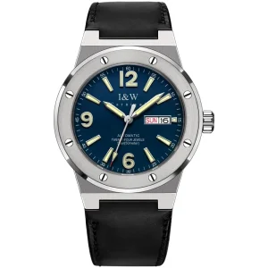 Men’s Stainless Steel Automatic Mechanical Watch, Sapphire Crystal, 25mm, 50 Bar Waterproof, Blue Luminous Analog