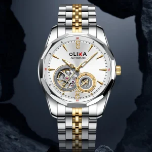 Men’s Stainless Steel Automatic Mechanical Watch Sapphire Dial 40mm Round Case 22mm Band Chronograph Business Style