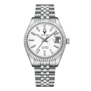 Men’s Stainless Steel Automatic Mechanical Watch Water Resistant 100m Crystal Date Display