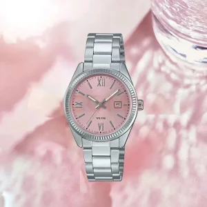 Men’s Stainless Steel Band Quartz Wristwatch With Luminous Pointers