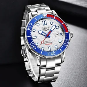 Men’s Stainless Steel Band Waterproof Business Quartz Date Wristwatch 8936
