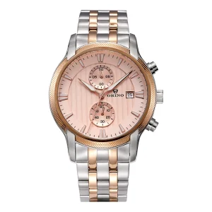 Men’s Stainless Steel Chronograph Watch with Mineral Glass Dial Waterproof 3BAR Quartz Movement Sporty Style
