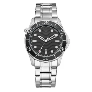 Men’s Stainless Steel Diving Watch Date Waterproof Sports Wristwatch Classic Stylish Design for Outdoor & Daily Wear