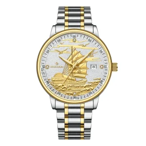 Men’s Stainless Steel Mechanical Tourbillon Watch Business Luminous Pointer 3BAR Water Resistant