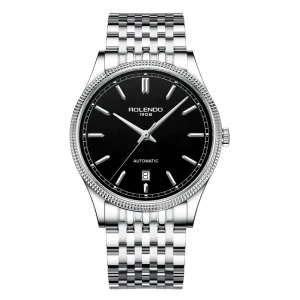 Men’s Stainless Steel Mechanical Watch Fully Automatic 5BAR Water Resistant Butterfly Clasp Sapphire Crystal Dial