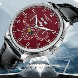 Men’s Stainless Steel Mechanical Watch Sapphire Crystal Dial Multifunctional Customizable Watch