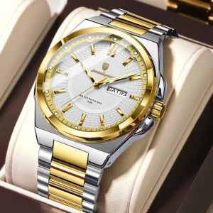 Men’s Stainless Steel Quartz Watch Business Waterproof Luminous