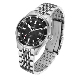 Men’s Stainless Steel Sapphire Crystal Dial Mechanical Movement Stainless Steel DayDate Calendar 20mm 10 Bar Water
