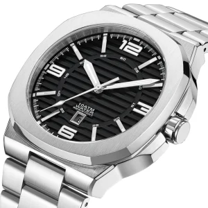 Men’s Stainless Steel Sport Business Luxury Analog Watch Luminous Hands Waterproof Quartz Movement Custom Logo 43mm