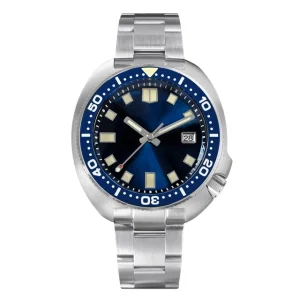 Men’s Stainless Steel Watch 44mm Turtle Diving NH35 Automatic Mechanical Sapphire Bracelet 20 Bar Luminous Pointer