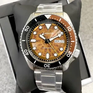 Men’s Stainless Steel Watch Sporty Trendy Luminous Pointer Dial Waterproof Automatic Mechanical Watch