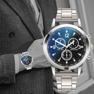 Mens Stainless Steel Watches Luxury Quartz Wristwatch Men Business Casual Watch Relogio Masculino