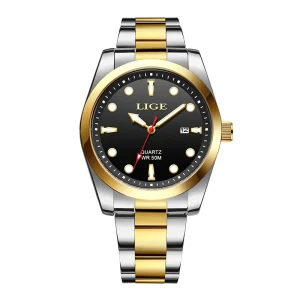 Men’s Steel Strap Watch Waterproof Luminous Calendar Quartz Watch
