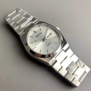 Men’s Steel Strip Sport Watch Night Light Waterproof Stainless Steel Dial Business Quartz Watch With Calendar