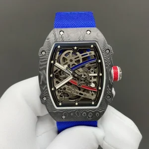 Men’s TPT Carbon Fiber Tonneau Mechanical Watch 67-02 Luxury Fashion Sport Ultra-Thin Skeleton Automatic Wristwatch
