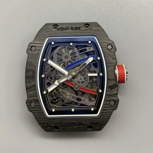Men’s TPT Carbon Fiber Tonneau Skeleton Automatic Watch Motorcycle Riding Mechanical Wristwatch