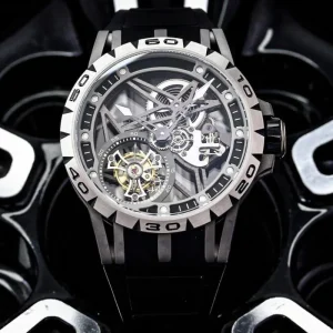 Men’s Titanium Skeleton Tourbillon Watch with Sapphire Crystal Luxury Business Casual Mechanical Watch