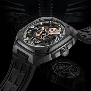 Men’s Tonneau Automatic Mechanical Watch Stainless Steel Sapphire Luminous 5ATM