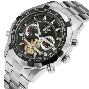 Men’s Tourbillion Automatic Watch Stainless Steel Band Shanghai Movement Charm Feature China Factory Custom