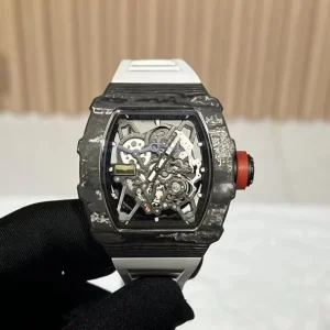 Men’s Trendy Black Carbon Fiber Sports Automatic Mechanical Watch Waterproof