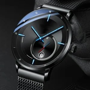 Men’s Ultra-Thin Stainless Steel Chronograph Diver Watch Luxury Sport Fashion Analog 20mm Hip Hop 5BAR Water Resistant Automatic