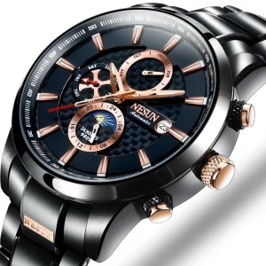 Men’s Watch Automatic Mechanical Watch Multi function Luminescent Waterproof Sports Men’s Watch Calendar 9809
