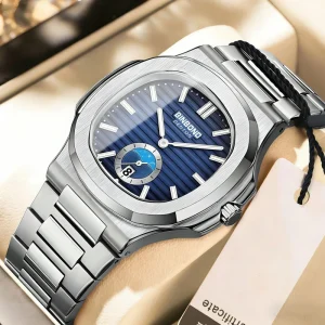 Men’s Watch Calendar Luminous Quartz Watches Stainless Steel Strap Waterproof Male Clock Business Wristwatches (WA105)