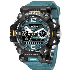 Men’s Watch Fashion Leisure Sports Watch Waterproof Luminous LED Digital Watch Dual Display Analog Quartz Digital Watch