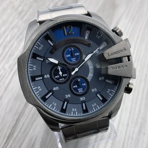 Men’s Watch Large Dial Fashion Stainless Steel Strap Chronograph Three-Hand Night-Light Water-Resistant Quartz Watch