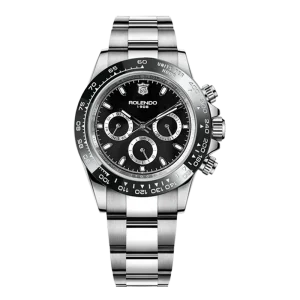 Mens Watch Master Stainless Steel Ceramic Bezel Automatic Mechanical Movement Black Dial Folding Clasp Watch Manufacture