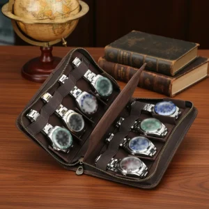 Men’s Watch Organizer Storage Holder with Custom Box 8 Watch Travel Case Protective Jewelry Case MOQ 1 CF1221