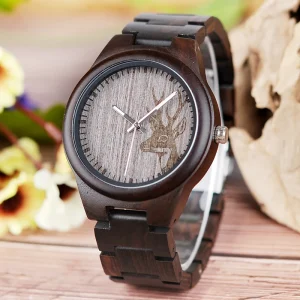 Men’s Watch Set Sport Fashion Business Style Wooden Case Pointer Dial Limited Edition Watch