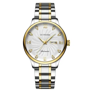 Men’s Watch Simple Dual Calendar Automatic Mechanical 40mm Dial Mineral Glass 30M Water Resistant Butterfly