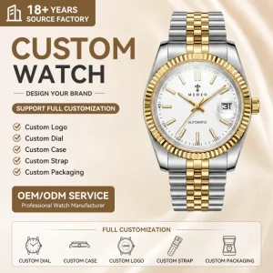 Men’s Watch Waterproof Sports Date Fashion Luxury Stainless Steel Mechanical Automatic Wristwatch for Men