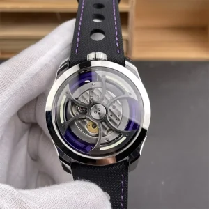 Men’s Watch with Automatic Mechanical Movement Carbon Fiber Case and Rubber Strap