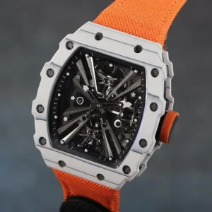 Mens Watches Luxury Automatic Watch for Men Red Carbon Tourbillon Skeleton Mechanical Watches for Men Mans Watches Reloj