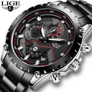 Mens Watches with Stainless Steel Top Luxury Sports Chronograph Quartz Watch