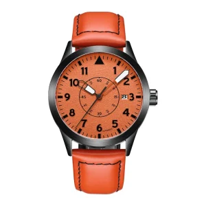 Men’s Waterproof Automatic Mechanical Watch, Luminous Alloy, Genuine Leather
