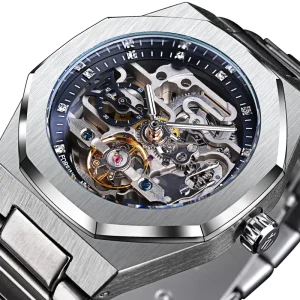 Men’s Waterproof Luminous Tourbillon Skeleton Mechanical Watch